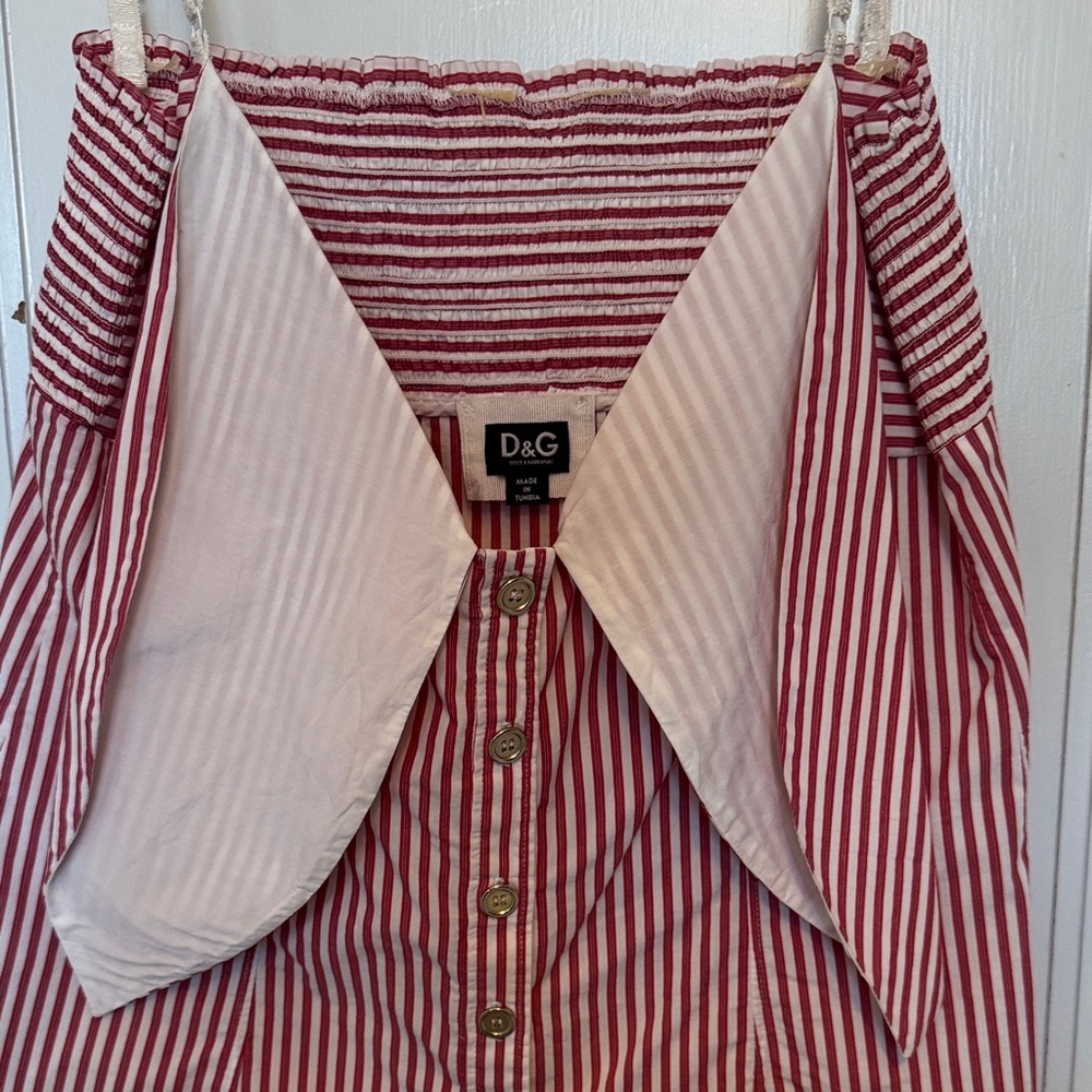 Dolce & Gabbana Red and White Striped Tank Top